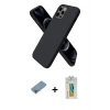 MARSİLYAN™- iPhone 12 Pro Kılıf Kozmos Yansıma Özel Seri - Siyah Polymer Nano Ekran Koruyucu + Shine Kamera Lens Koruma Cam - GI