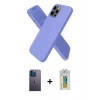 MARSİLYAN™- iPhone 12 Pro Kılıf Kozmos Yansıma Özel Seri - Siyah Polymer Nano Ekran Koruyucu + Neon Fosforlu Kamera Lens - MI