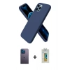 MARSİLYAN™- iPhone 12 Pro Kılıf Kozmos Yansıma Özel Seri - Siyah Polymer Nano Ekran Koruyucu + Neon Fosforlu Kamera Lens - MI