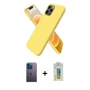 MARSİLYAN™- iPhone 12 Pro Kılıf Kozmos Yansıma Özel Seri - Siyah Polymer Nano Ekran Koruyucu + Neon Fosforlu Kamera Lens - MI