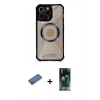 MARSİLYAN™- iPhone 12 Pro Kılıf Kutup Modern - Şeffaf 360 Full Body Arka Koruyucu + Shine Kamera Lens Koruma Cam - GD