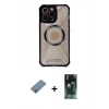 MARSİLYAN™- iPhone 12 Pro Kılıf Kutup Modern - Şeffaf 360 Full Body Arka Koruyucu + Metal Kamera Lens Koruma Cam - GS