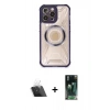 MARSİLYAN™- iPhone 12 Pro Kılıf Kutup Modern - Şeffaf 360 Full Body Arka Koruyucu + Kamera Lens Koruma Cam - SF
