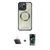 MARSİLYAN™- iPhone 12 Pro Kılıf Kutup Modern - Şeffaf 360 Full Body Arka Koruyucu + Kamera Lens Koruma Cam - SF