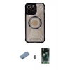 MARSİLYAN™- iPhone 12 Pro Kılıf Kutup Modern - Şeffaf 360 Full Body Arka Koruyucu + Shine Kamera Lens Koruma Cam - GS