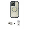MARSİLYAN™- iPhone 12 Pro Kılıf Kutup Modern - Şeffaf Uv Polymer Nano Ekran Koruyucu + Rainbow Kamera Lens Koruma Cam - GD