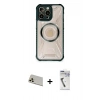 MARSİLYAN™- iPhone 12 Pro Kılıf Kutup Modern - Şeffaf Uv Polymer Nano Ekran Koruyucu + Rainbow Kamera Lens Koruma Cam - GD