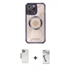 MARSİLYAN™- iPhone 12 Pro Kılıf Kutup Modern - Şeffaf Uv Polymer Nano Ekran Koruyucu + Shine Kamera Lens - GS