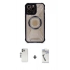 MARSİLYAN™- iPhone 12 Pro Kılıf Kutup Modern - Şeffaf Uv Polymer Nano Ekran Koruyucu + Shine Kamera Lens - GS