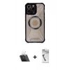 MARSİLYAN™- iPhone 12 Pro Kılıf Kutup Modern - Şeffaf Uv Polymer Nano Ekran Koruyucu + Kamera Lens Koruma Cam - SF