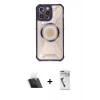 MARSİLYAN™- iPhone 12 Pro Kılıf Kutup Modern - Şeffaf Uv Polymer Nano Ekran Koruyucu + Kamera Lens Koruma Cam - SF