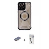 MARSİLYAN™- iPhone 12 Pro Kılıf Kutup Modern - Şeffaf Uv Polymer Nano Ekran Koruyucu + Renkli Kamera Lens Koruma Cam - SI