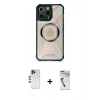MARSİLYAN™- iPhone 12 Pro Kılıf Kutup Modern - Şeffaf Uv Polymer Nano Ekran Koruyucu + Shine Kamera Lens - GD