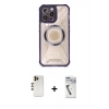 MARSİLYAN™- iPhone 12 Pro Kılıf Kutup Modern - Şeffaf Uv Polymer Nano Ekran Koruyucu + Shine Kamera Lens - GD