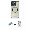MARSİLYAN™- iPhone 12 Pro Kılıf Kutup Modern - Şeffaf Uv Polymer Nano Ekran Koruyucu + Shine Kamera Lens Koruma Cam - GS
