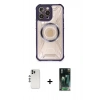MARSİLYAN™- iPhone 12 Pro Kılıf Kutup Modern - Siyah 360 Mat Full Body Arka Koruyucu + Shine Kamera Lens - GS