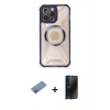 MARSİLYAN™- iPhone 12 Pro Kılıf Kutup Modern - Siyah 3D Antistatik Hayalet Cam Ekran Koruyucu + Shine Kamera Lens Koruma Cam - PE