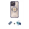 MARSİLYAN™- iPhone 12 Pro Kılıf Kutup Modern - Siyah 3D Antistatik Seramik Nano Ekran Koruyucu + Metal Kamera Lens Koruma Cam - AKYL