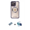 MARSİLYAN™- iPhone 12 Pro Kılıf Kutup Modern - Siyah 3D Antistatik Seramik Nano Ekran Koruyucu + Shine Kamera Lens Koruma Cam - GS