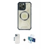 MARSİLYAN™- iPhone 12 Pro Kılıf Kutup Modern - Siyah 3D Antistatik Seramik Nano Ekran Koruyucu + Shine Kamera Lens - MI
