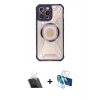 MARSİLYAN™- iPhone 12 Pro Kılıf Kutup Modern - Siyah 3D Antistatik Seramik Nano Ekran Koruyucu + Kamera Lens Koruma Cam - SF