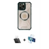 MARSİLYAN™- iPhone 12 Pro Kılıf Kutup Modern - Siyah 3D Antistatik Seramik Nano Ekran Koruyucu + Kamera Lens Koruma Cam - SF