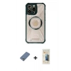 MARSİLYAN™- iPhone 12 Pro Kılıf Kutup Modern - Siyah 6D Mat Seramik Hayalet Nano Ekran Koruyucu + Metal Kamera Lens Koruma Cam - AKYL