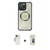 MARSİLYAN™- iPhone 12 Pro Kılıf Kutup Modern - Siyah 6D Mat Seramik Hayalet Nano Ekran Koruyucu + Shine Kamera Lens - GD