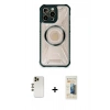 MARSİLYAN™- iPhone 12 Pro Kılıf Kutup Modern - Siyah 6D Mat Seramik Hayalet Nano Ekran Koruyucu + Shine Kamera Lens - GD