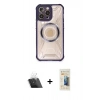 MARSİLYAN™- iPhone 12 Pro Kılıf Kutup Modern - Siyah 6D Mat Seramik Hayalet Nano Ekran Koruyucu + Kamera Lens Koruma Cam - SF