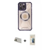MARSİLYAN™- iPhone 12 Pro Kılıf Kutup Modern - Siyah 6D Mat Seramik Hayalet Nano Ekran Koruyucu + Rainbow Kamera Lens Koruma Cam - GD