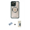 MARSİLYAN™- iPhone 12 Pro Kılıf Kutup Modern - Siyah 6D Mat Seramik Hayalet Nano Ekran Koruyucu + Shine Kamera Lens Koruma Cam - MI