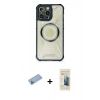 MARSİLYAN™- iPhone 12 Pro Kılıf Kutup Modern - Siyah 6D Mat Seramik Hayalet Nano Ekran Koruyucu + Shine Kamera Lens Koruma Cam - MI