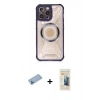 MARSİLYAN™- iPhone 12 Pro Kılıf Kutup Modern - Siyah 6D Mat Seramik Hayalet Nano Ekran Koruyucu + Shine Kamera Lens Koruma Cam - MI