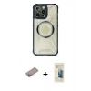 MARSİLYAN™- iPhone 12 Pro Kılıf Kutup Modern - Siyah 6D Mat Seramik Hayalet Nano Ekran Koruyucu + Shine Kamera Lens Koruma Cam - SABE