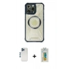 MARSİLYAN™- iPhone 12 Pro Kılıf Kutup Modern - Siyah Polymer Nano Ekran Koruyucu + Shine Kamera Lens - MI