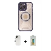 MARSİLYAN™- iPhone 12 Pro Kılıf Kutup Modern - Siyah Polymer Nano Ekran Koruyucu + Shine Kamera Lens - GS