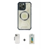 MARSİLYAN™- iPhone 12 Pro Kılıf Kutup Modern - Siyah Polymer Nano Ekran Koruyucu + Shine Kamera Lens - GS