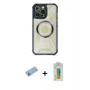 MARSİLYAN™- iPhone 12 Pro Kılıf Kutup Modern - Siyah Polymer Nano Ekran Koruyucu + Shine Kamera Lens Koruma Cam - MI