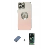 MARSİLYAN™- iPhone 12 Pro Kılıf Kutup Yansıma Özel Seri - Şeffaf 360 Full Body Arka Koruyucu + Metal Kamera Lens Koruma Cam - AKYL