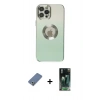 MARSİLYAN™- iPhone 12 Pro Kılıf Kutup Yansıma Özel Seri - Şeffaf 360 Full Body Arka Koruyucu + Metal Kamera Lens Koruma Cam - AKYL