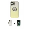 MARSİLYAN™- iPhone 12 Pro Kılıf Kutup Yansıma Özel Seri - Şeffaf 360 Full Body Arka Koruyucu + Shine Kamera Lens - GD