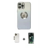 MARSİLYAN™- iPhone 12 Pro Kılıf Kutup Yansıma Özel Seri - Şeffaf 360 Full Body Arka Koruyucu + Shine Kamera Lens - GD