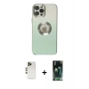 MARSİLYAN™- iPhone 12 Pro Kılıf Kutup Yansıma Özel Seri - Şeffaf 360 Full Body Arka Koruyucu + Shine Kamera Lens - GD
