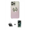 MARSİLYAN™- iPhone 12 Pro Kılıf Kutup Yansıma Özel Seri - Şeffaf 360 Full Body Arka Koruyucu + Kamera Lens Koruma Cam - SF