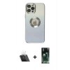 MARSİLYAN™- iPhone 12 Pro Kılıf Kutup Yansıma Özel Seri - Şeffaf 360 Full Body Arka Koruyucu + Kamera Lens Koruma Cam - SF