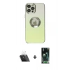 MARSİLYAN™- iPhone 12 Pro Kılıf Kutup Yansıma Özel Seri - Şeffaf 360 Full Body Arka Koruyucu + Kamera Lens Koruma Cam - SF