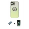 MARSİLYAN™- iPhone 12 Pro Kılıf Kutup Yansıma Özel Seri - Şeffaf 360 Full Body Arka Koruyucu + Metal Kamera Lens Koruma Cam - MR
