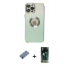 MARSİLYAN™- iPhone 12 Pro Kılıf Kutup Yansıma Özel Seri - Şeffaf 360 Full Body Arka Koruyucu + Metal Kamera Lens Koruma Cam - MR