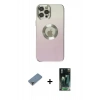 MARSİLYAN™- iPhone 12 Pro Kılıf Kutup Yansıma Özel Seri - Şeffaf 360 Full Body Arka Koruyucu + Metal Kamera Lens Koruma Cam - MR